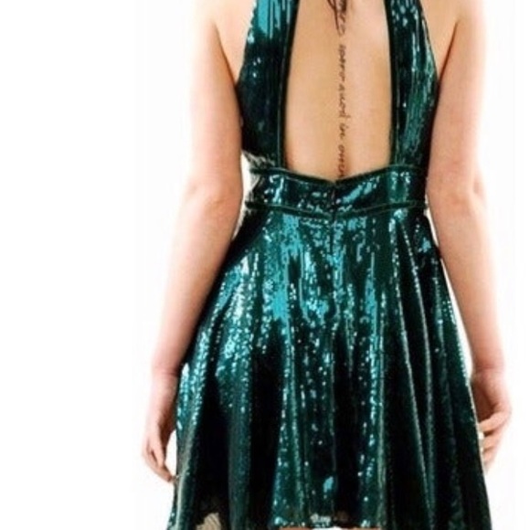 Free People Sequin Sexy Mini Halter Dress 👗 for New Years Holidays Stunning! - Picture 2 of 5